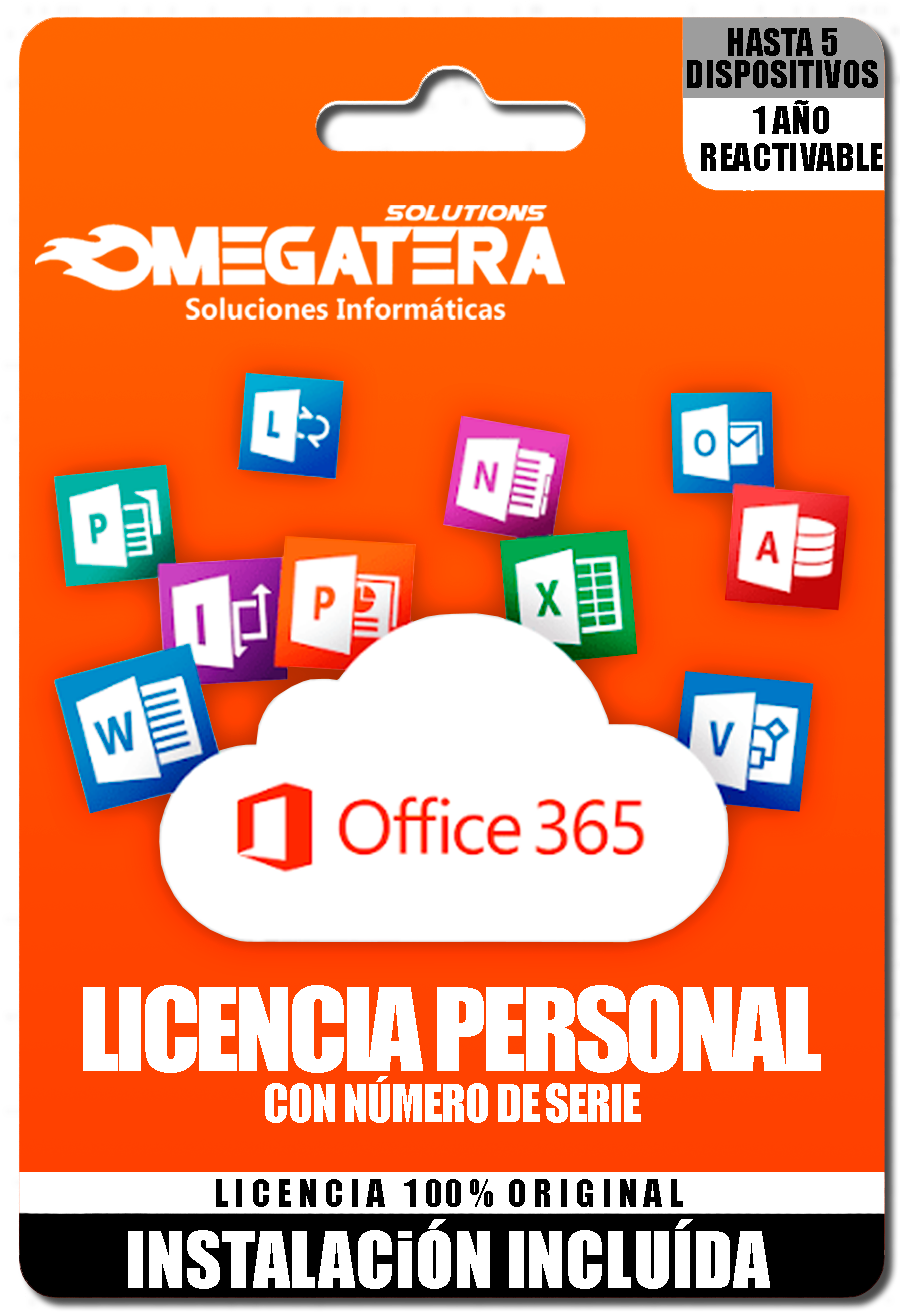 OFFICE 365 LICENCIA PERSONAL CON NÚMERO DE SERIE - 1 AÑO - REACTIVABLE OFFICE 365 LICENCIA PERSONAL CON NÚMERO DE SERIE - 1 AÑO - REACTIVABLE